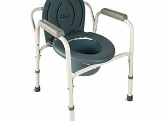 Mobiclinic, Silla con WC, Arroyo, Silla de Inodoro para mayores y discapacitados, Silla Orinal con Reposabrazos, Marca Española, Acero, Ayuda de Baño, Altura Regulable, Tapa, Conteras Antideslizantes
