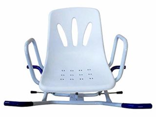 Mobiclinic, Silla de Baño Giratoria, Lago, Reposabrazos y Respaldo, Giro de 360º, Anatómica, Marca Española, Resistente al Agua, para Personas Mayores, con discapacidad o Movilidad Reducida