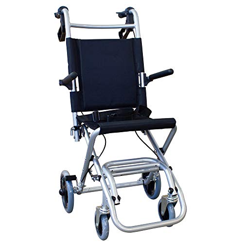 Mobiclinic, Silla de ruedas de tránsito, Neptuno, Aluminio, Plegable, Freno en manetas, Marca Española, Reposapiés plegables, Reposabrazos abatibles, Ligera, Cinturón seguridad, Ergonómica