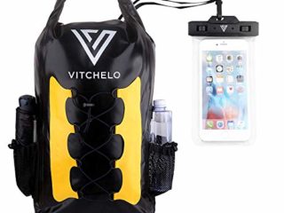 Mochila impermeable de 30L Ideal para navegación Kayak Canoa Vela Deportes acuáticos Snowboard esquí Senderismo Trekking Paddleboarding al aire libre - Regalos de Pescadores Bolsa de teléfono estanca