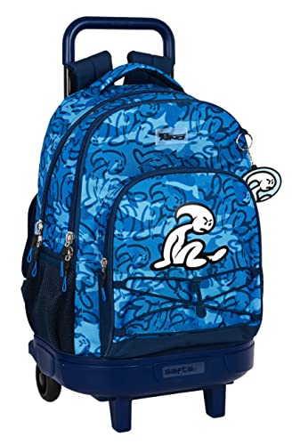 Mochila Safta Escolar con Carro Incluido y Espalda Acolchada de El Niño Blue Bay, 330x220x450 mm