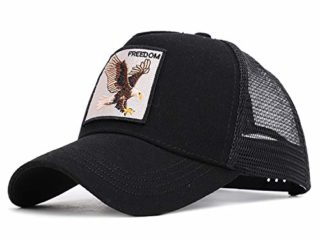 Moda Media Malla Transpirable Gorra Deportiva Unisex, Animal Embroidered Cómoda Tela Elástica Gorra De Béisbol De Velcro Ajustable Gorros Casuales Gorras De Béisbol De Hip Hop Caza Pesca (Aguila-04)