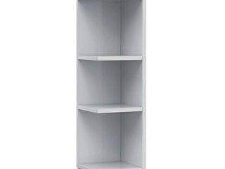 Modulo Rinconero para Baño, Mueble con Estantes, Acabado en Blanco Brillo, Medidas: 20 cm (Ancho) x 65 cm (Alto) x 19,5 cm (Fondo)