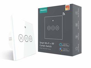 MoesGo RF433 Táctil Alexa Interruptor Persianas WiFi Inteligente, Para Cortinas Persianas Enrollables y Estores Electrico motor, Domotica Compatible con Smart Life Tuya, Alexa y Google Home