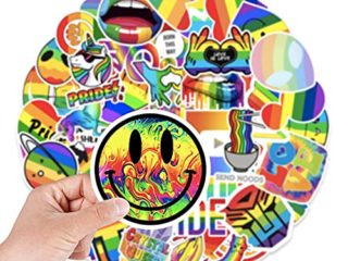 MOGADEE® 100 pegatinas de arcoíris LGBT, tatuajes temporales del orgullo gay gay gay, pegatinas del orgullo gay, pegatinas para fiestas, desfiles, carnaval