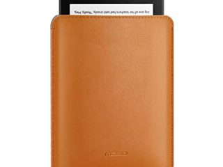 MoKo Funda Protectora de Cuero de PU Compatible con Kindle Voyage, Kindle Paperwhite 11ª generación 2021, All-New Kindle 2019, Estuche Alcochado de Fieltro para Portátiles, Marrón