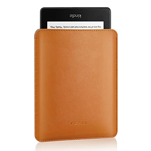 MoKo Funda Protectora de Cuero de PU Compatible con Kindle Voyage, Kindle Paperwhite 11ª generación 2021, All-New Kindle 2019, Estuche Alcochado de Fieltro para Portátiles, Marrón