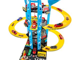 MOLTO | Parking Infantil de 4 Plantas con Garaje, Rampas, Helipuerto, Lavadero, Ascensor y Gasolinera | Incluye un Helicóptero | Juguetes Educativos para Niños y Niñas | De 3 a 8 años