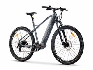 Moma Bikes Bicicleta Eléctrica E-MTB 29", Shimano 24vel, frenos hidráulicos, batería Litio 48V 13Ah (624Wh), Color Gris, Tamaño 29 L - XL
