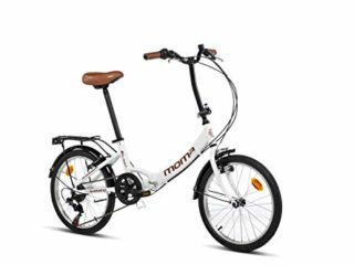 Moma Bikes Bicicleta Plegable Urbana SHIMANO FIRST CLASS 20" Alu, 6V. Sillin Confort, Blanco