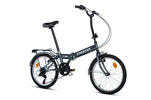 Moma Bikes Bicicleta Plegable Urbana STREET, SHIMANO 6V, Color Gris, Tamaño Unic Size