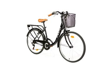 Moma Bikes City Classic 26"- Bicicleta Paseo, Aluminio , Cambio Shimano TZ-50 18 vel., Negro