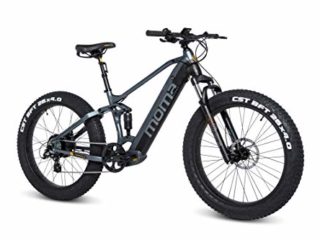Moma Bikes E-MTB, FATBIKE 26 pulgadas PRO, Equipped Full SHIMANO, Frenos de disco hidráulicos, Batería Litio integrada y extraíble 48V 13Ah, Gris