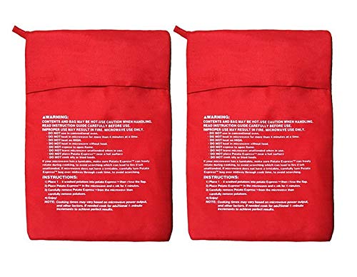 Momoland Juego de 2 microondas, patatas, hornillo, patatas de bolsa, patatas perfectas solo en 4-6 minutos, rojo