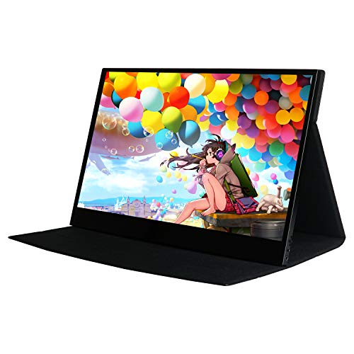 Monitor táctil portátil WIMAXIT USB C, 15.6 pulgadas Full HD 1080p / 60Hz HDMI Type-C Gaming Monitor con cubierta mejorada, Altavoces incorporados Montaje VESA para computadora portátil Gaming Working