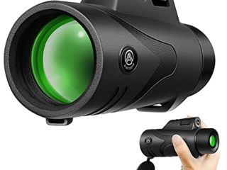 Monocular Telescopio Potente AUCRSOZK 12x42 HD Compacto Starscope Monoculares de Largo Alcance con BAK4 FMC Prisma para Observación De Aves Caza Senderismo Viajeo Exterior - Negro
