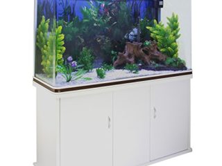MonsterShop - Pecera Acuario Completo 300L con Mueble Inferior Blanco 300W & Kit Iniciación