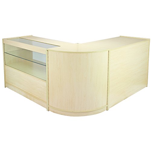 MonsterShop - Set Draco con 3 Mostradores para Tienda y Recepción con Acabado en Arce Laminado
