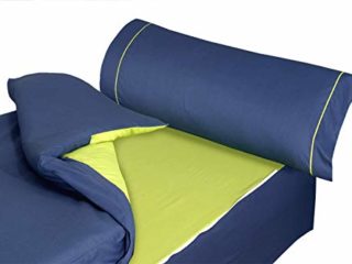 Montse Interiors, S.L. - Saco Nórdico Color Azul Marino y Pistacho Liso, Modelo Ribet N, para Cama de 90x190/200