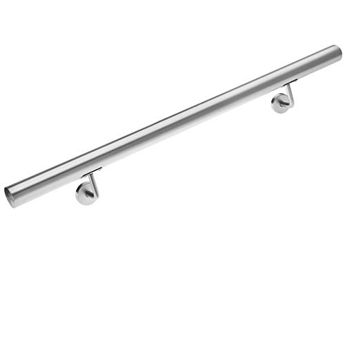 Monzana Pasamanos de Acero Inoxidable Barandilla de Pared para Escalera 100cm Soporte Pared Interior Exterior
