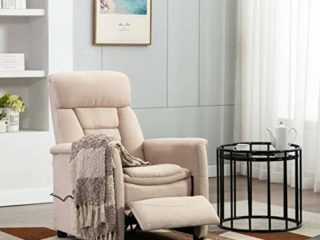 MOONAIRY Sillón reclinable de Masaje, Sillon Masaje Relax, Sillon Reclinable, Sillón Relax, Sillones para Personas Mayores, Sofa Relax, Sofa Reclinable Electrico, de Cuero sintético Crema