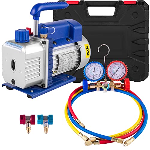 Mophorn Bomba de Vacío, 3-4 - 4.8CFM Sistemas de Refrigeración, Bomba de Vacío para Aire Acondicionado, 220V Aire Acondicionado Eléctrico para Coche (4CFM1)