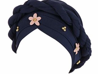 MoreChioce Musulmán Gorro Turbante con Tocado de Trenza,Gorro Noche Pèrdida de Pelo Cabello,Gorro de Cáncer Quimioterapia,Armada