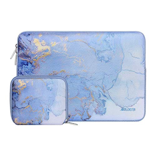 MOSISO Funda Portátil Compatible con MacBook Air/Pro, 13-13,3 Pulgadas Portátil, Compatible con MacBook Pro 14 2021 M1 Pro/M1 MAX A2442, Bolsa Blanda de Neopreno de Mármol Acuarela con Pequeño Caso