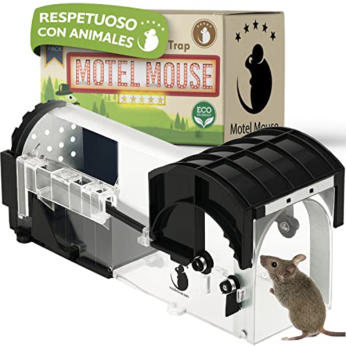 Motel Mouse Trampa para Ratones Sin Muerte - Altamente Sensible - Fácil de Usar - Seguro para Mascotas y niños - Reutilizable - Sin Mecanismo de liberación táctil…