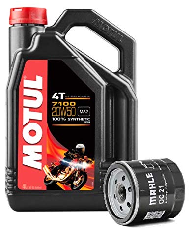 MOTUL Duo Servicio Cambio Aceite Motos 7100 4T 20W-50 Sintetico 4 litros + Filtro Aceite OC21 Harley Davidson