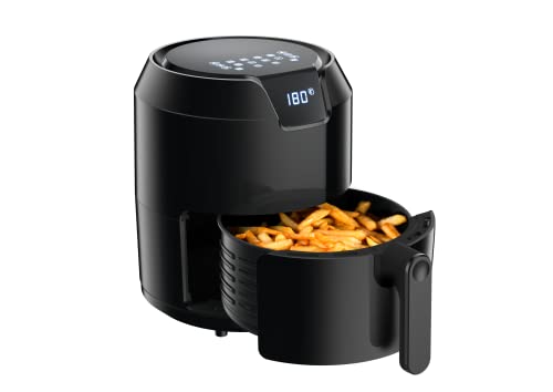 Moulinex Easy Fry Deluxe EZ4018 Freidora sin aceite, 4,2 L, Hasta 6 Personas, 8 Programas Automáticos, Freidora aire caliente 1500 W, Ajuste de Temperatura, Resultados crujientes, Redonda Negro