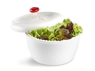 Moulinex Escurridor K10101 Escurridor para ensaladas y verduras con manivela, diseño Innovador con rejilla de evacuación de agua y bol-ensaladera, eficaz y fácil de usar con el asa de tirar