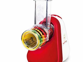 Moulinex Fresh Express Plus DJ756G15- Rallador eléctrico, 150 W, acero inoxidable, rojo y blanco