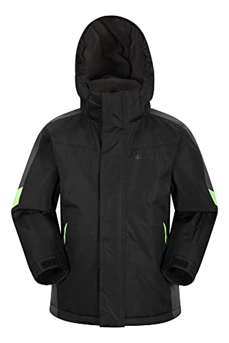 Mountain Warehouse Chaqueta para la Nieve Raptor para niños - Abrigo de Invierno Impermeable a la Nieve, Abrigo con Forro Polar para niños, faldón antinieve Integrado Gris Medio 7-8 Años