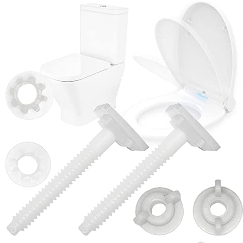 MovilCom® - Juego Tornillos para tapa wc universal | Conjunto de tornillos inodoro | Recambios tapas de water 2 unidades - Color Blanco