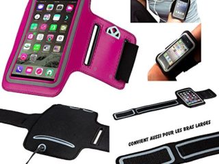 MP-ES LG Q6 Brazalete Deportivo de Neopreno para teléfono móvil (teléfono Inteligente) Footing Hiking Running Scratch Ajustable - Actividad Deportiva - Rosa