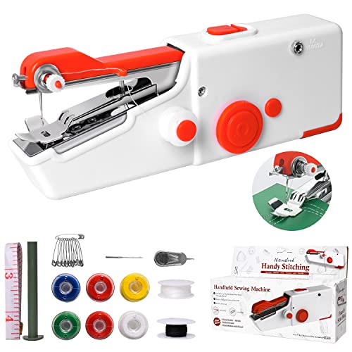 Máquina de Coser Portátil, Mini Máquina de Coser Eléctrica Portátil para Adultos, Fácil de Usar y de Puntada Rápida Adecuada para Ropa, Cortinas, Telas, Bricolaje para Viajes en Casa