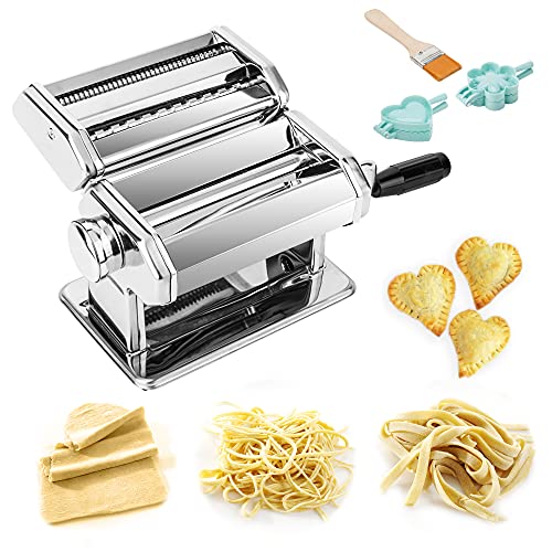 Máquina de Pasta Máquina de Cortador TANBURO de Pasta de Acero Inoxidable Máquina de Fideos para Cocina con Molde de Raviolis
