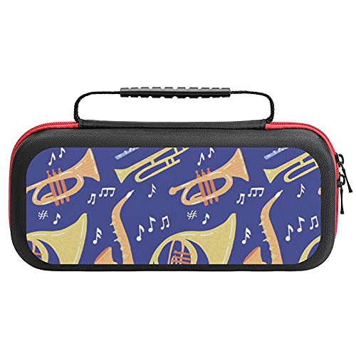 Música Instrumento de latón portátil Bolsa de almacenamiento para Nintendo Switch Lite y accesorios de viaje impreso
