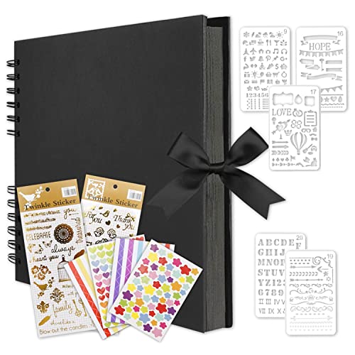 MuChoney Álbum de fotos negro para personalizar tu propio álbum de fotos, 80 páginas, se puede utilizar como regalo de cumpleaños, regalo de aniversario de boda, regalo de San Valentín y mucho más.