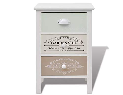 Mueble cajonera vintage, mesita de noche con 3 cajones, mueble Decape armario Chic en clásico para dormitorio y baño, decoración del hogar, 38 x 28 x 57 cm