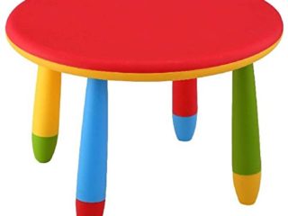 Mueblear 90049 - Mesa infantil redonda de plástico, desmontable, para niños, color Rojo