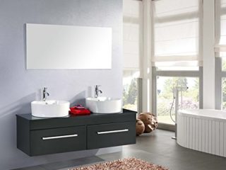 Muebles para baño para cuarto de baño con espejo baño 150 cm grifos incluido car mueble + 1 espejos + repisas + grifería + fregaderos