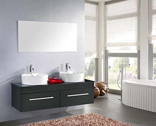 Muebles para baño para cuarto de baño con espejo baño 150 cm grifos incluido car mueble + 1 espejos + repisas + grifería + fregaderos