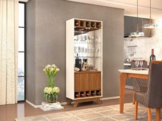 Muebles para Salón - Vitrinas Diseño - Vitrina Grenoble Blanco/Roble (70x35x181)