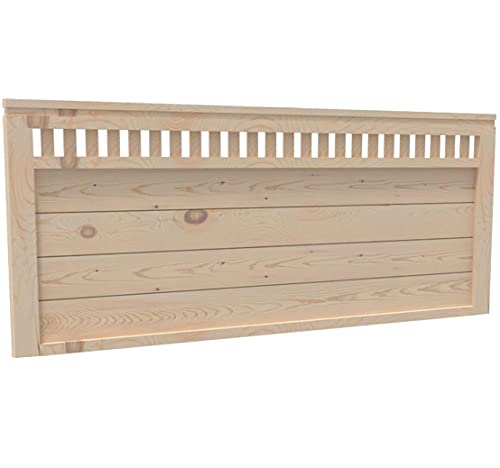 Muebles PEJECAR | Cabecero de Madera Bora (Flotante), para Pared. para Camas de 105 | Cabezal Madera Pino | Dormitorio Matrimonio (Crudo sin Pintar, Cama 105 (115 cm))