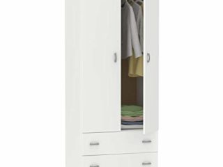 Muebles Pitarch Tibet Armario, Aglomerado de partículas y melamina de Alta Densidad, Blanco Alto Brillo, 180 x 74 x 50 cm