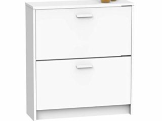 Muebles Pitarch Tibet Zapatero, Aglomerado de partículas y melamina de Alta Densidad, Blanco, 82 x 74 x 25 cm