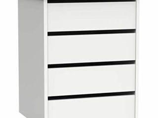 Muebles Pitarch Turín Cajonera, Aglomerado de partículas y melamina de Alta Densidad, Blanco, Brillo