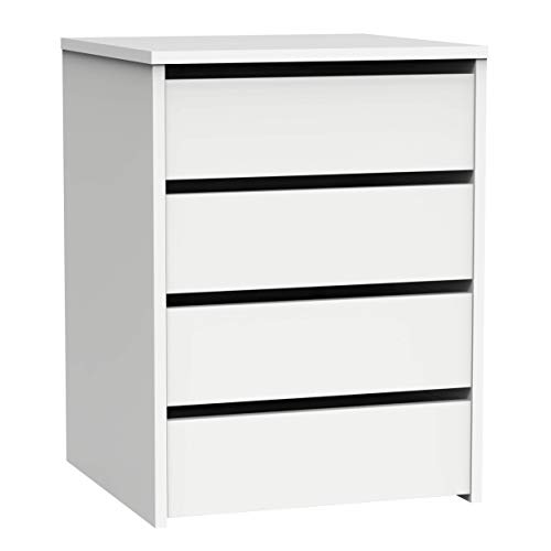 Muebles Pitarch Turín Cajonera, Aglomerado de partículas y melamina de Alta Densidad, Blanco, Brillo